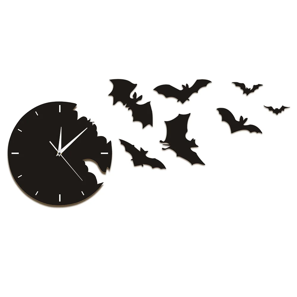 

A Bat Clock From The Escape Clock Halloween Bat Silhouette Wall Clock Scary Bat Symbols Home Decor Contemporary Black Wall Clock