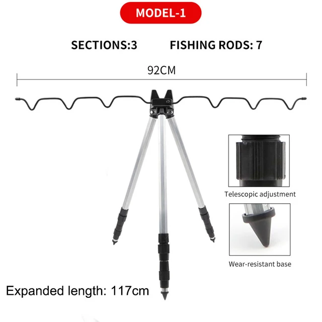 Telescopic Fishing Rod Holder Aluminum Alloy Telescopic Fishing Tripod  Holder Bracket Sea Fishing Rod Bracket Tripod Rod Rack - AliExpress