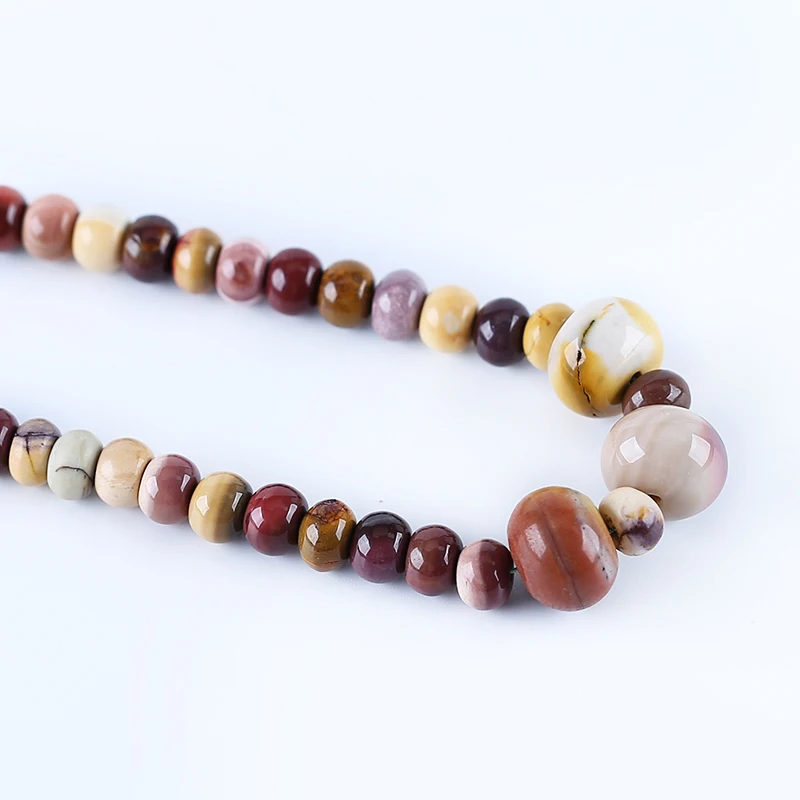Fine Jewelry Natural Stone Mookite Jasper Necklace Accessories Beads For DIY Jewelry Making 18x14mm 10x8mm 23.6inch 99.4g