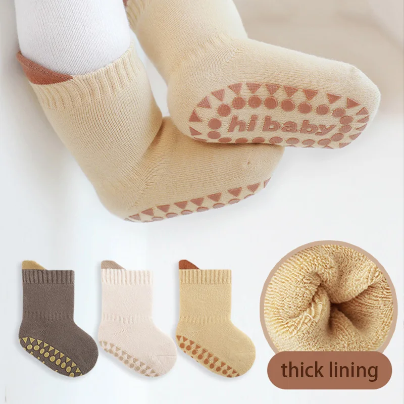 

MILANCEL Winter Baby Socks Non-Slip 3 Pairs a Lot Boys Floor Sock