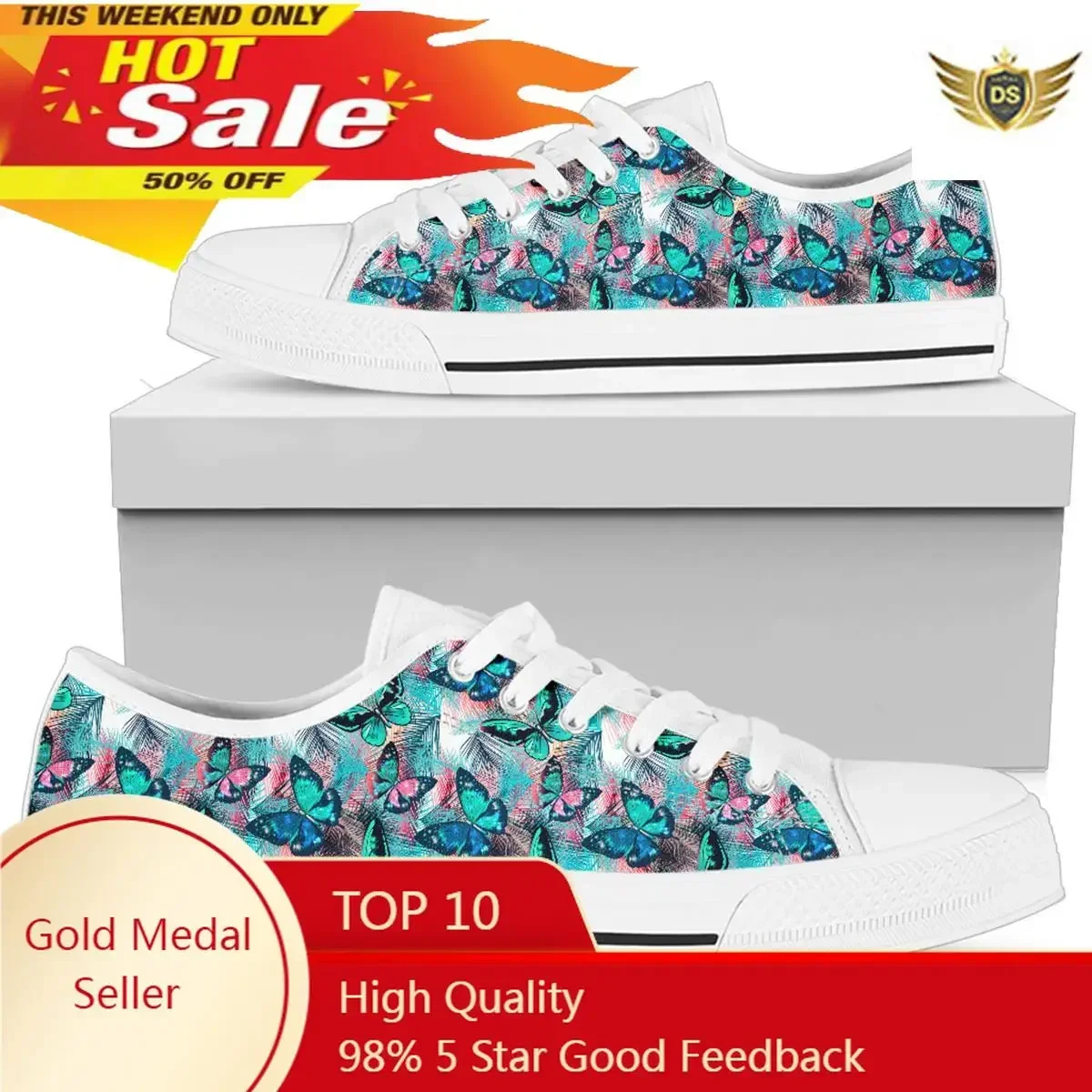 Sneaker Women Shoes Graffiti Butterfly Pattern Canvas Shoes New Style Female Sport Casual Shoes Women Zapatillas Mujer