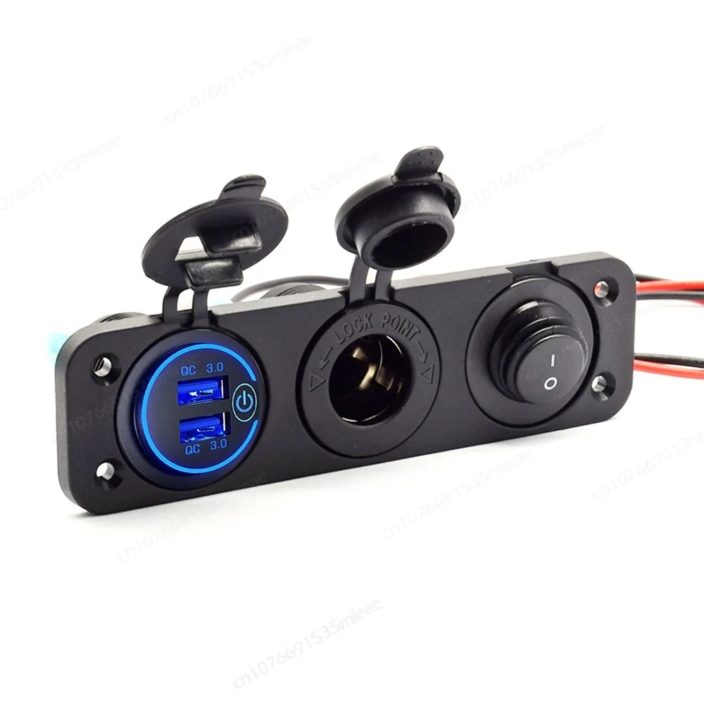 12V 36W Dual QC3.0 usb Car Chager Port Cigarette Lighter Socket with ...