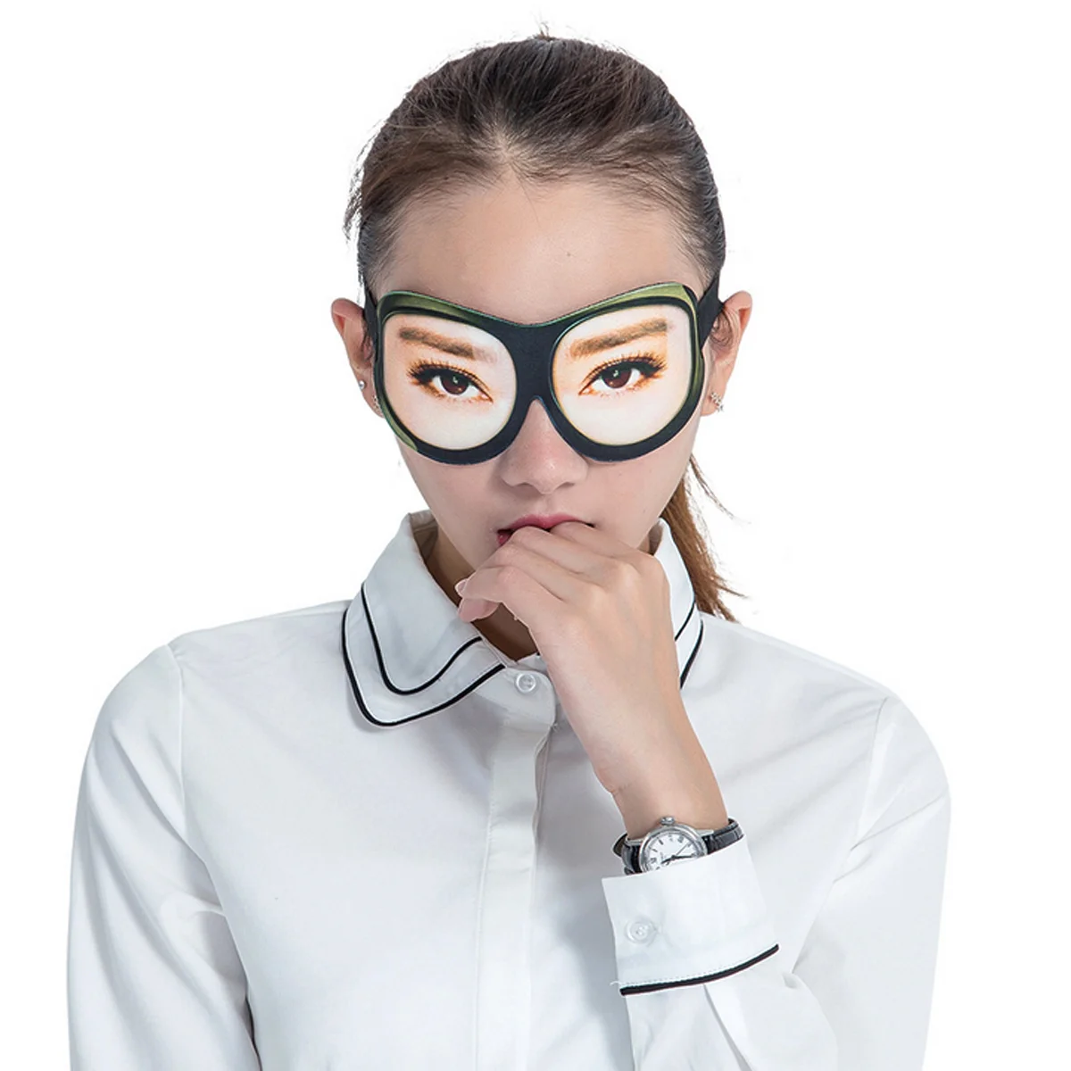 Creative Funny Glasses Eye Eyeshade 3D Stereoscopic Spoof Sleeping Eyeshade for Home Travel Outdoor Pretend to be Graceful 6