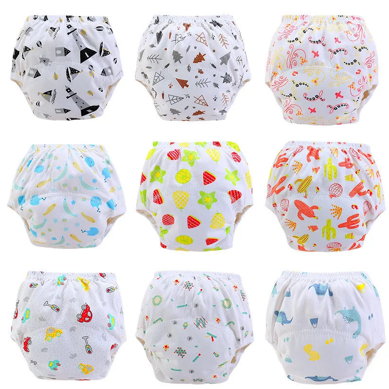 

5PC Reusable Cute Cloth Diaper Baby Cotton Potty Training Pants Diapers Washable Infants Children Underwear Nappy