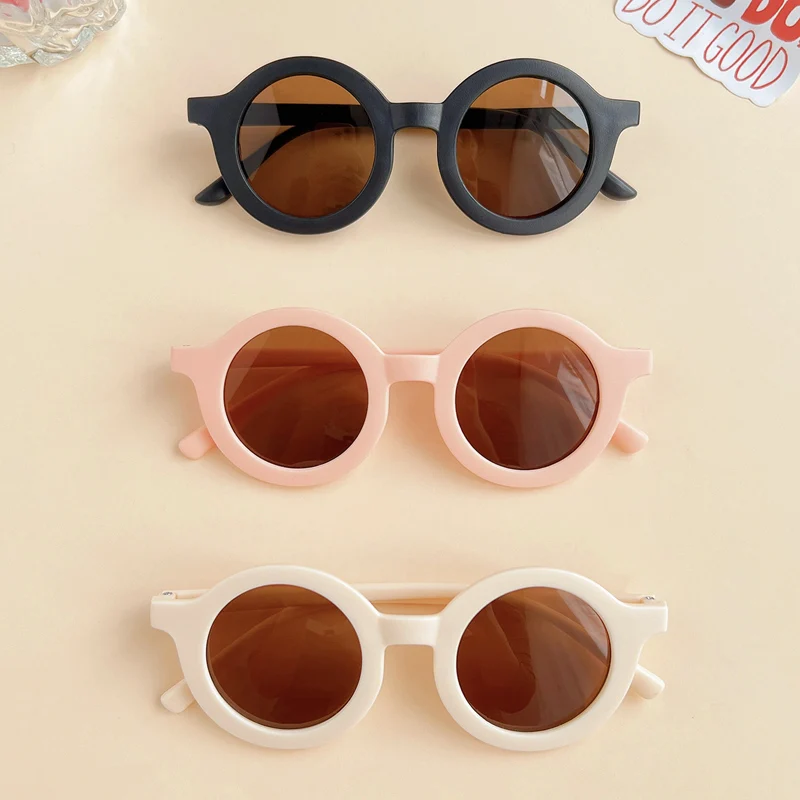 Neue Kinder-Sonnenbrille in Unifarben für Jungen und Mädchen, Niedliche Cartoon-Rundbrille mit UV400-Schutz, Kinder-Sonnenbrille Geschenk 2026