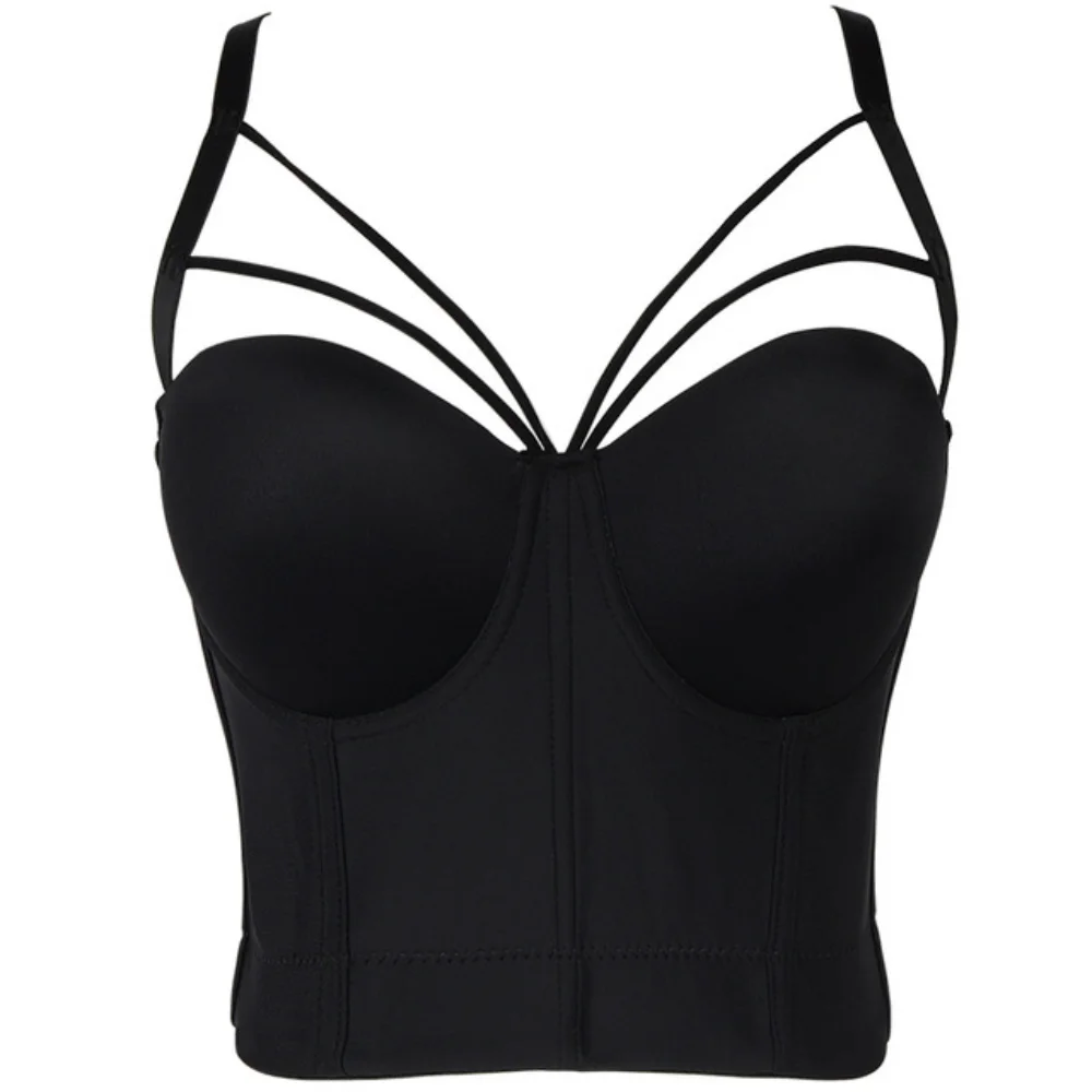 

Sexy Sleeveless Short Tops Women Bustiers Casual Crop Top Summer Lingerie Solid Underbust Corset Woman Push Up Bra Clothes