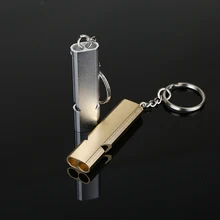  Portable Aluminum Safety Whistle For Outdoor Hiking Camping Survival Emergency Keychain Multi Tool Dual-tube Survival Whistle 