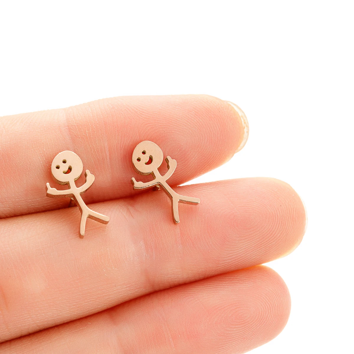 Funny Middle Finger Stud Earrings Stainless Steel Simple Finger Earrings for Women 1 Pair stud earrings