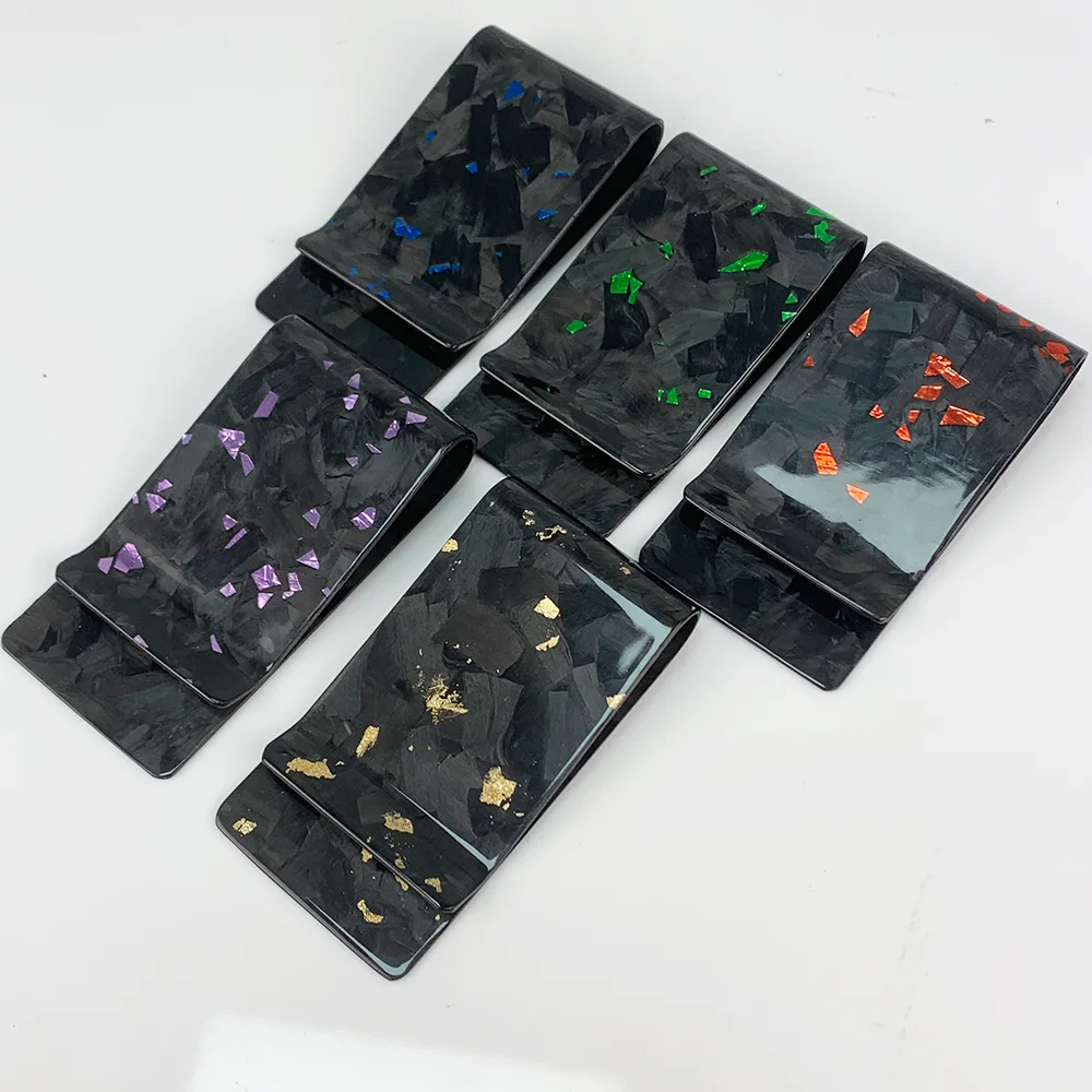 Trending Unique Design Durable Forged Carbon Fiber Money Clip 38mm Card Holder Clip for Men Women Slim credit card holder id card holder metal money clip
