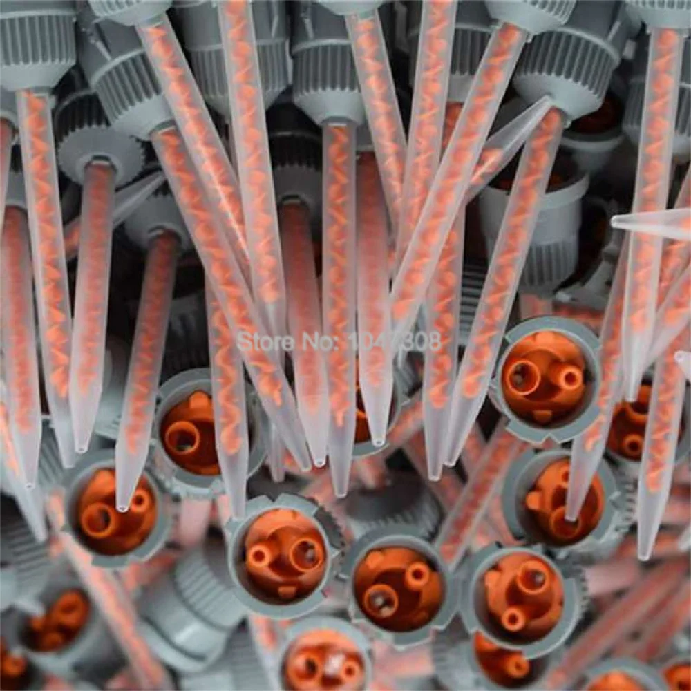 

50pcs 10:1 2-part Epoxy Mixing Nozzle Tip Resin Static Mixer Gun Applicatior Mix 1:10