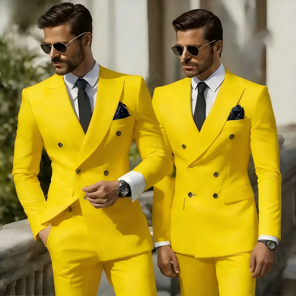 Men's Casual Business Suit Set Italian Style Two-Piece Chinese-Made Formal Wear for Professional Occasions - 6