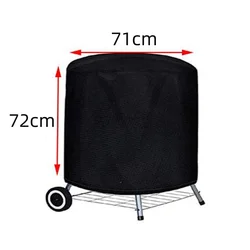 Deluxe Black Waterproof BBQ Grill Cover - Heavy Duty Dust & Weather Protection (71x72cm 210D)