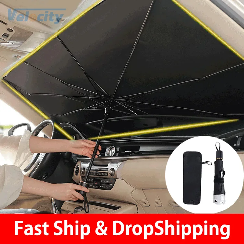 Car Sunshades Umbrella Car Windshield Sun Shade UV Protection Parasol Summer Sun Visor Interior Accessories for Auto Shading