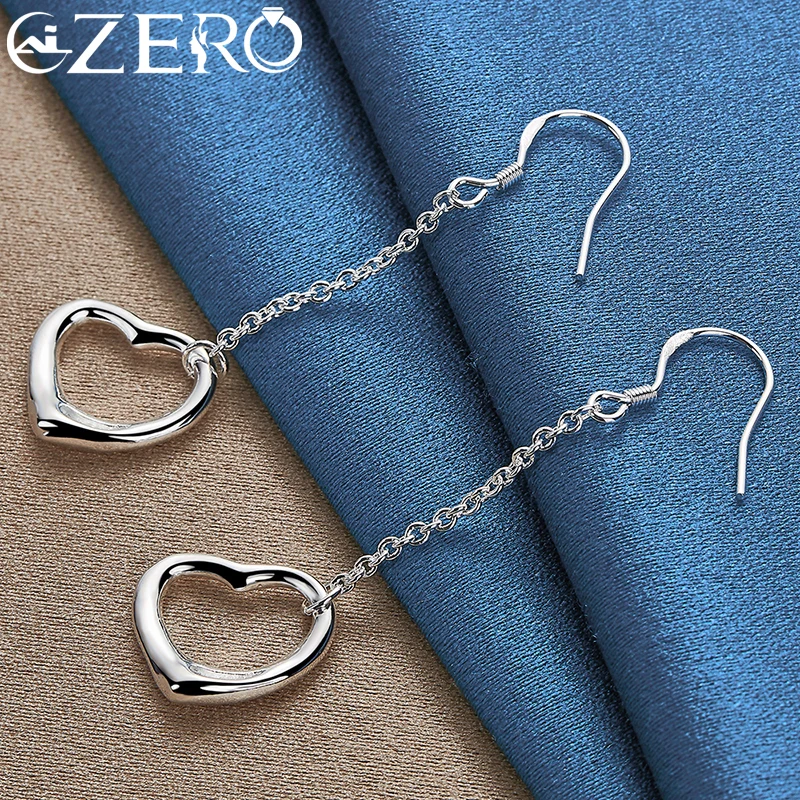 ALIZERO 925 Sterling Silver Heart Pendant Necklace Bracelet Earrings Ring Set for Woman Charms Wedding Engagement Party Jewelry