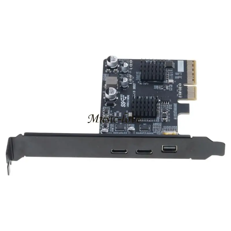 USB C 확장 카드 10Gbps 속도 2포트 전원 공급으로 203A 지원