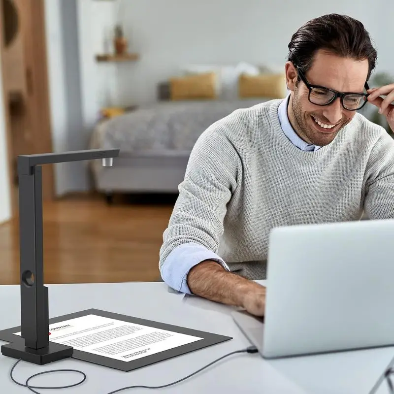 CZUR Lens1200 Pro 휴대용 문서 스캐너 12MP USB 문서 카메라 빠른 스캔 1초/페이지 A4 크기 캡처 사용하기 쉬운 OCR 여행용