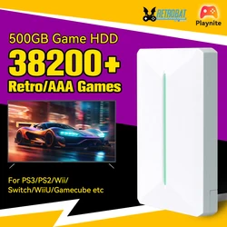 500GB Game HDD Retrobat & Playnite Video Game Console with 38200+ Retro/AAA Games for PS3/PS2/PSP/Switch/Wii/WiiU for PC/Laptop