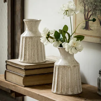 Vasi in ceramica vintage vintage in stile americano per soggiorno e camera da letto, composizioni floreali, decorazioni di fiori secchi 1