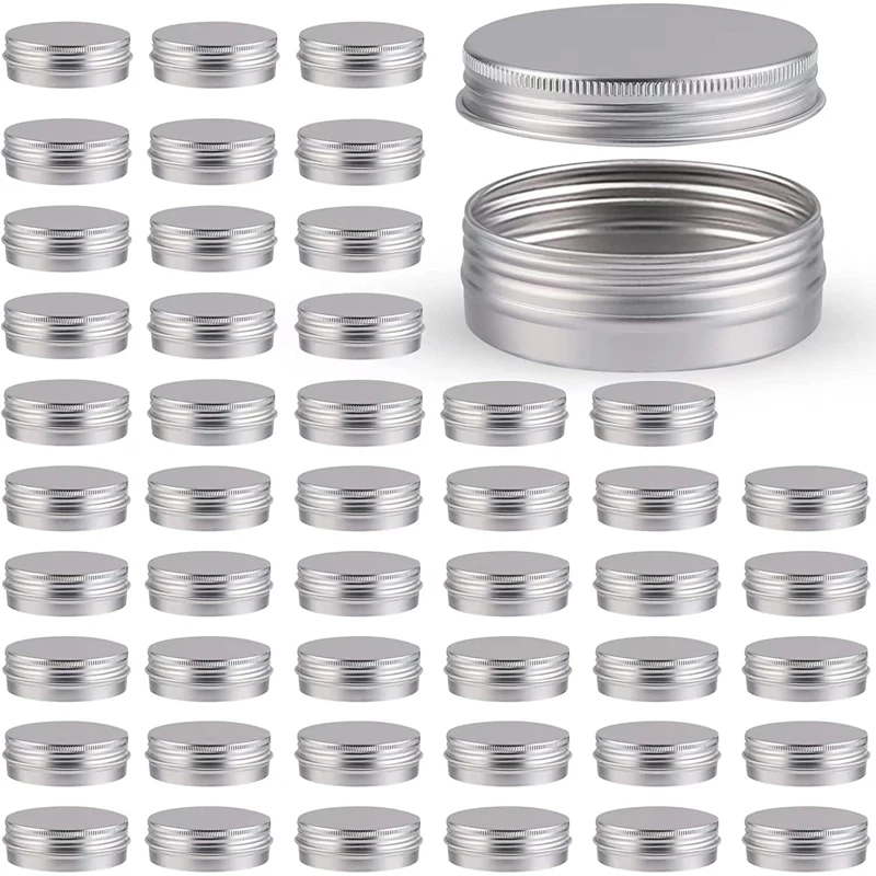 

10pcs 5g 10g 15g 20g 30g 50g 60g Metal Round Tins Aluminum Empty Silver Cans With Screw Lid For Salve Spices Candles Lipstick