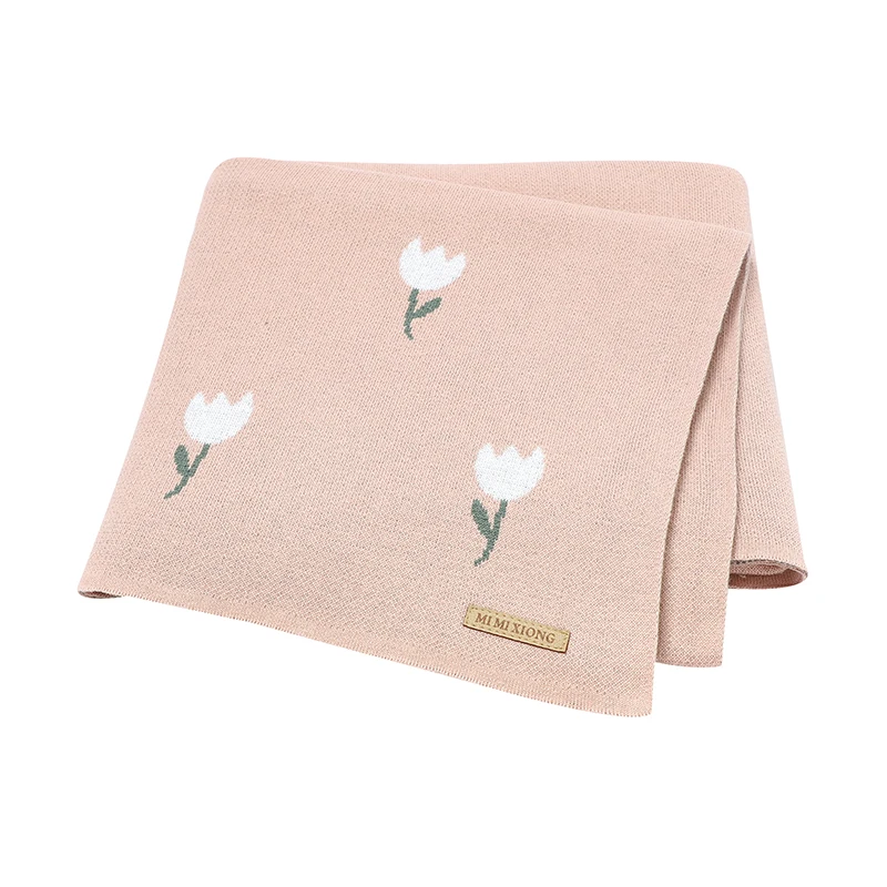 Newborn Baby Blankets Cotton Knitted Crib Cellular Toddler Outdoor Throw Play Mat 100*80cm, cotton muslin blanket,cotton blanket,cotton gauze blanket,cotton knit blanket,knit blanket,custom blanket
