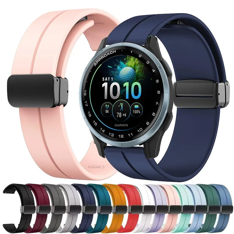 Magnetic Buckle Silicone Sport Strap, 20mm & 22mm