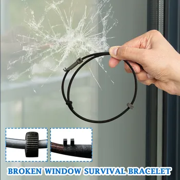 Car Escape Survival Bracelet Tungsten Carbide Emergency Window Breaking Tool Car Rescue Safety Glass Breaker