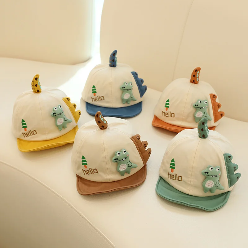 Hello Dinosaur Baby Peaked Hat Cute Cartoon Kids Duck Tongue Hat Boys Girls Short Brim Baseball Hats Children Sunshade Visors 모자 2