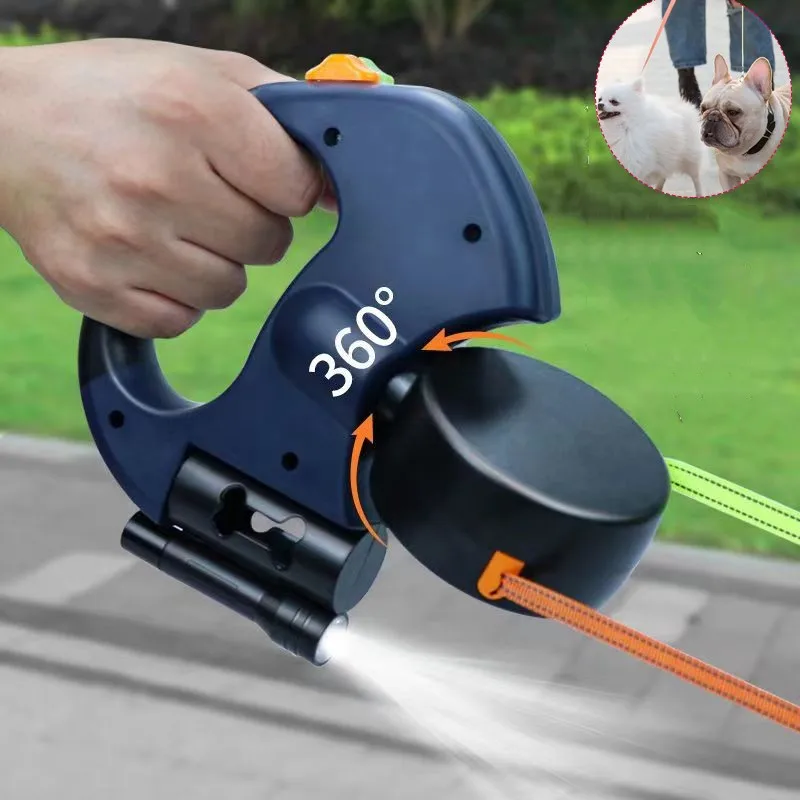 

Pet Double-Ended Traction Rope With LED Light 360 Rotation Automatic Retractable Leash Rope Dog Walking Running Supplies