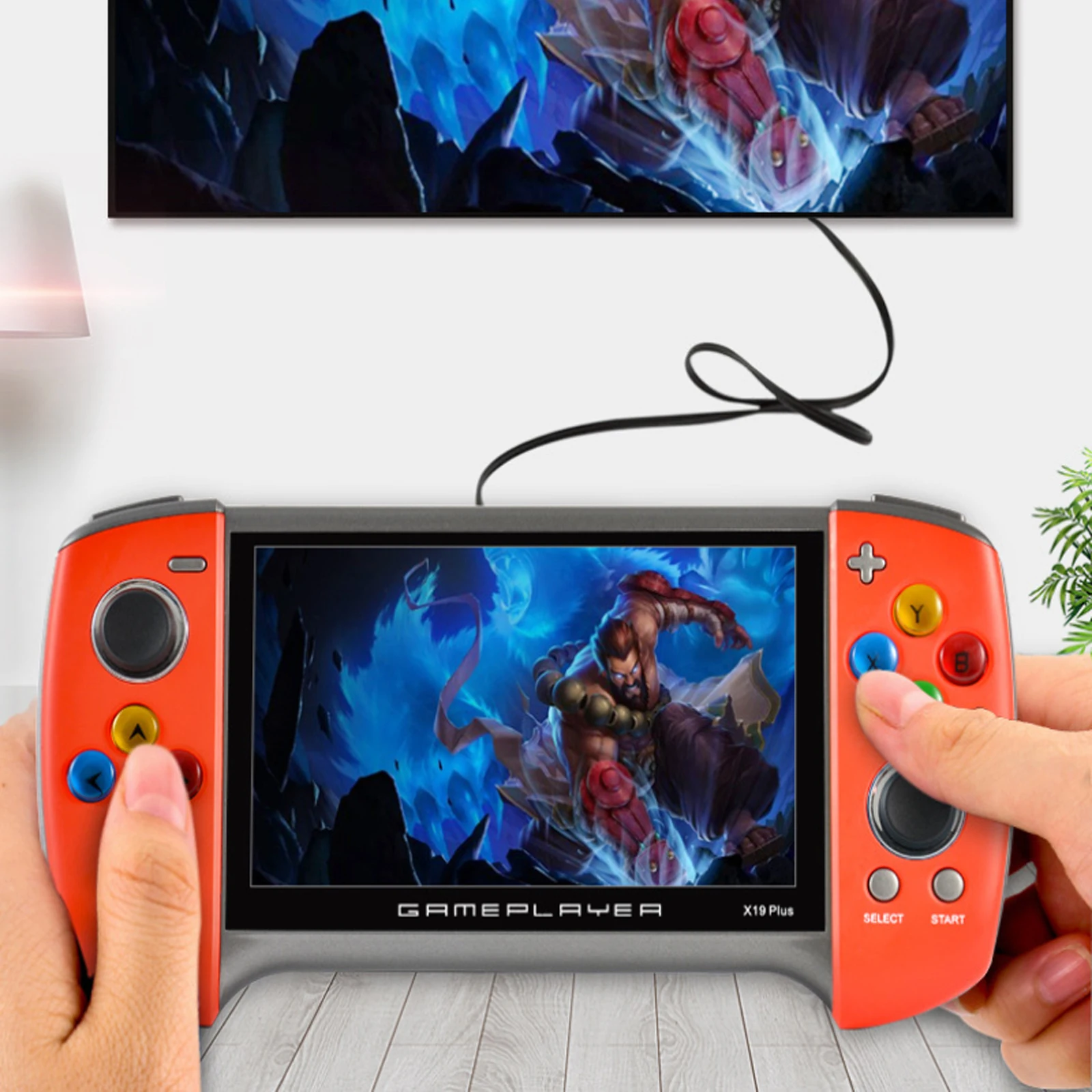 X19 플러스 핸드 헬드 레트로 게임 콘솔, 더블 로커 클래식 게임 레트로 미니 핸드 헬드, PSP 게임용, PS1 게임용, 5.1 인치