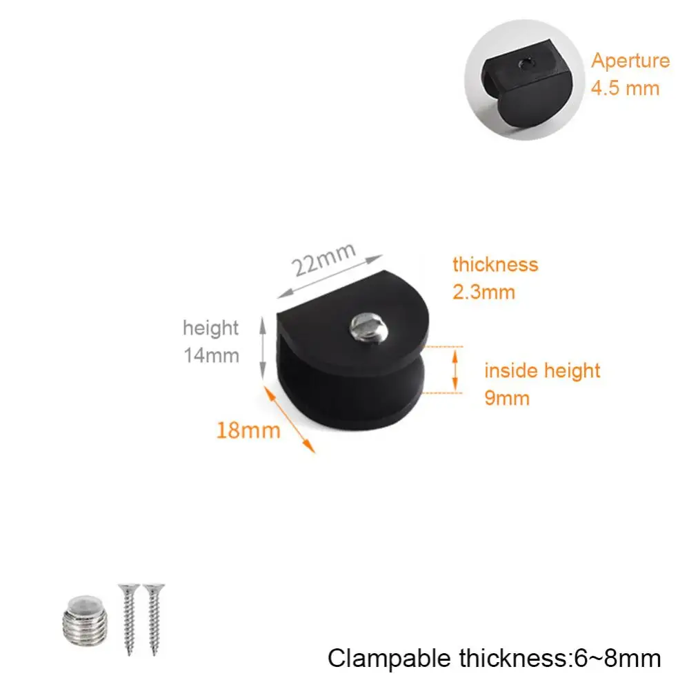 1 Piece Aluminum Alloy Semi-circular Glass Heated Bed Clip Clamp Glass Clip Fixed Support Bracket for Thick