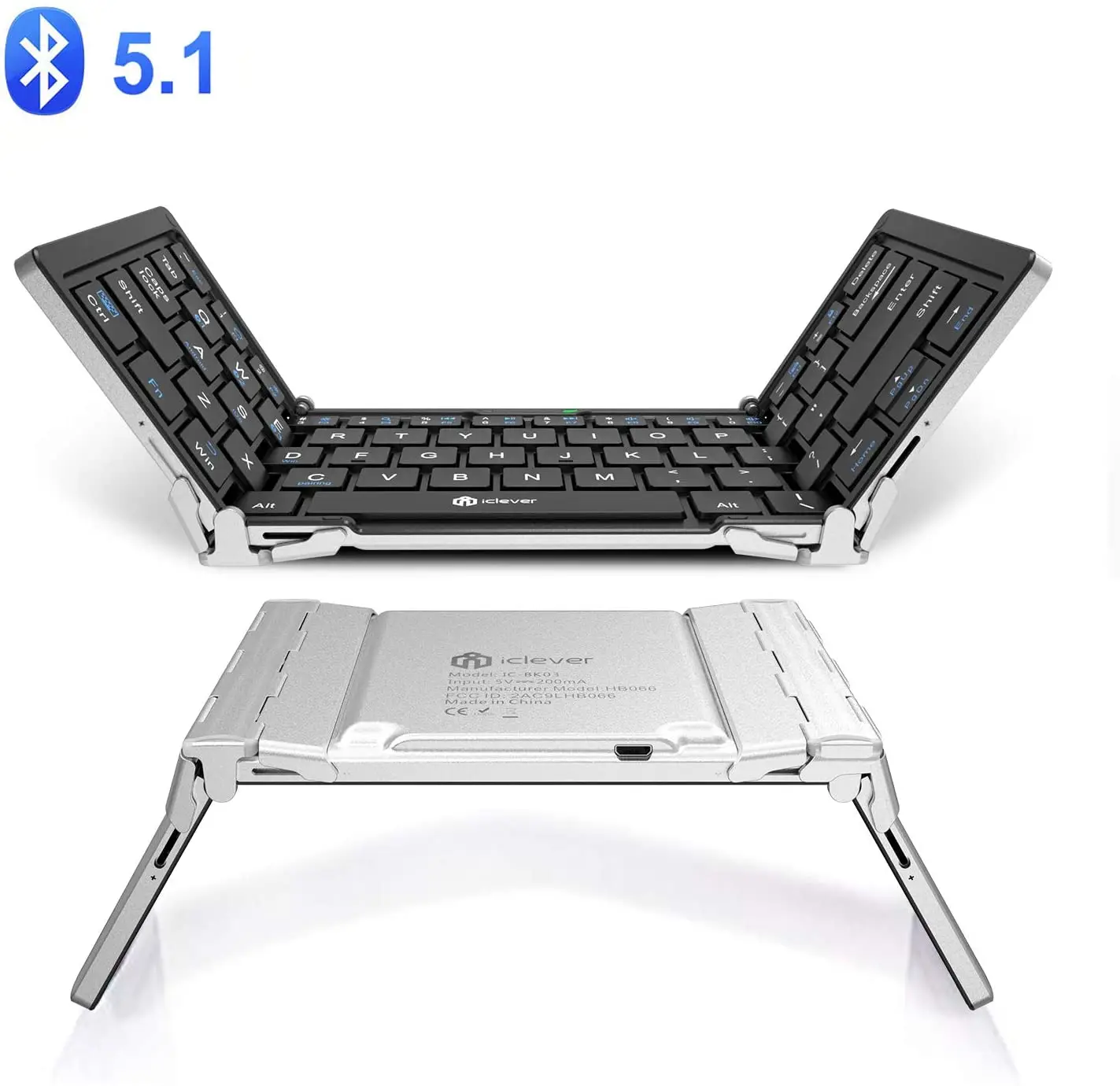 

Best Selling IClever BK08 Portable Tri-Fold BT Keyboard with Touchpad