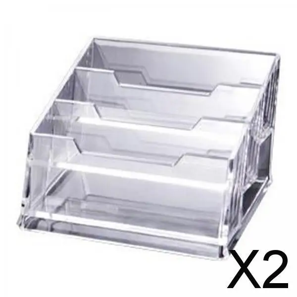 

2-4pack Clear Business Card Holders Organizer for Desk Office Name Card 3 Grid