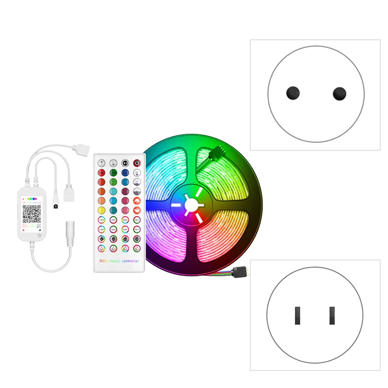 

Светодиодная лента 5050 RGB, меняющая цвет, музыка, синхронизация, цвет для украшения дома, фотолента 10 м с пультом дистанционного управления на 40 кнопок