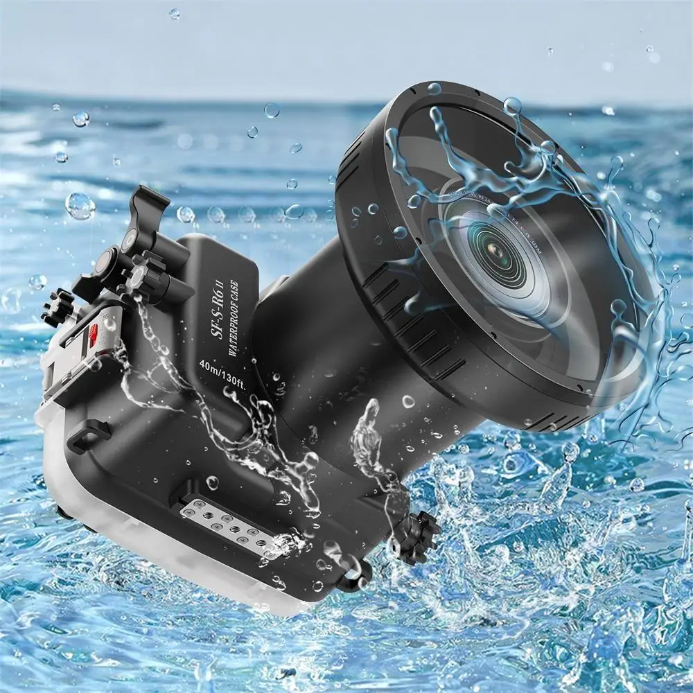 Seafrogs 40M/130FT Underwater Camera Housing For Canon EOS R6 II with Flat Port