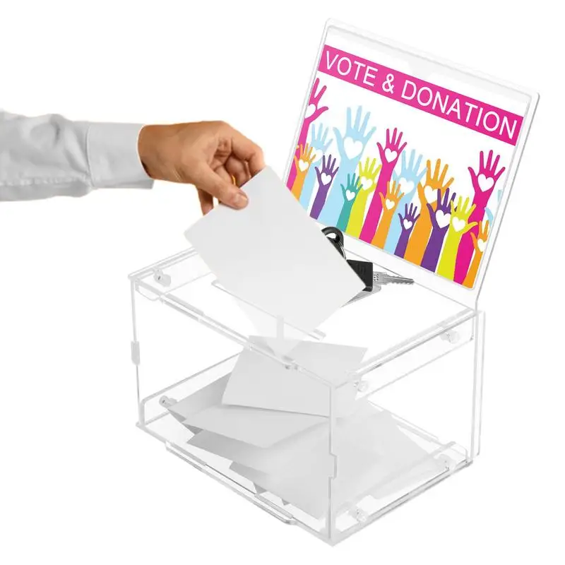 

Acrylic Suggestion Box Fundraising Donation Box With Lock And Keys Clear Collection Box Notes Change Container For Privacy