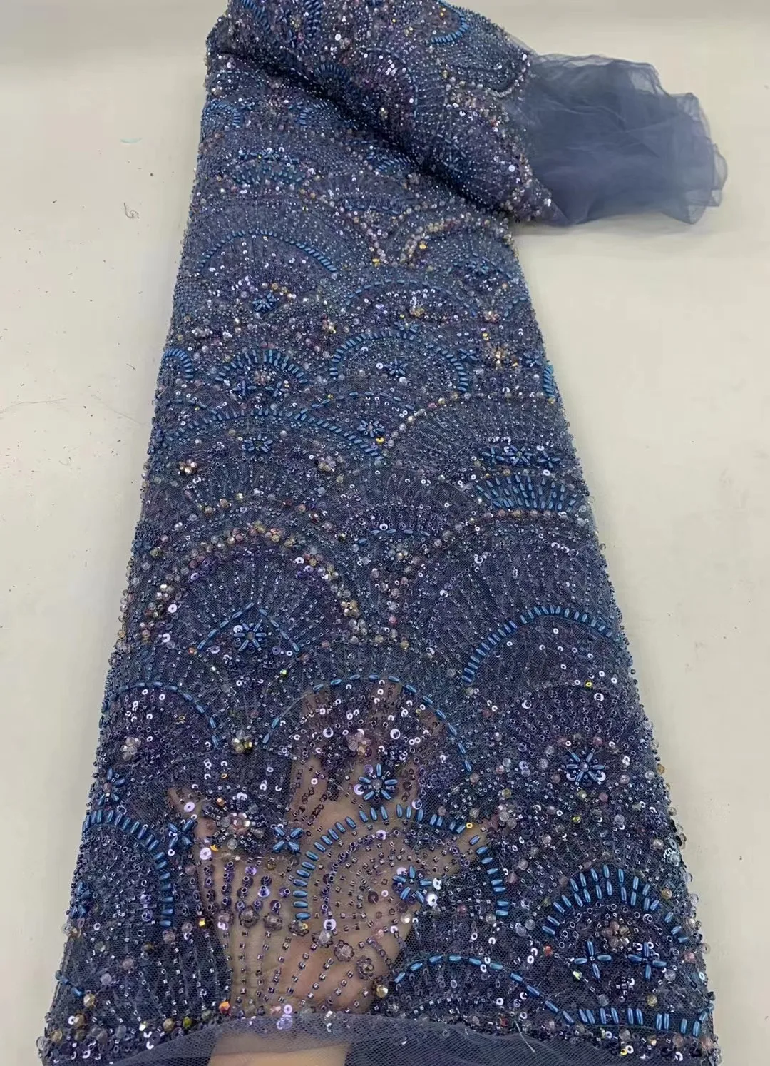 

Green African Lace Fabric 2024 French Net Embroidery Pearls Sequins African Lace Fabric Luxury Beaded Wedding Lace