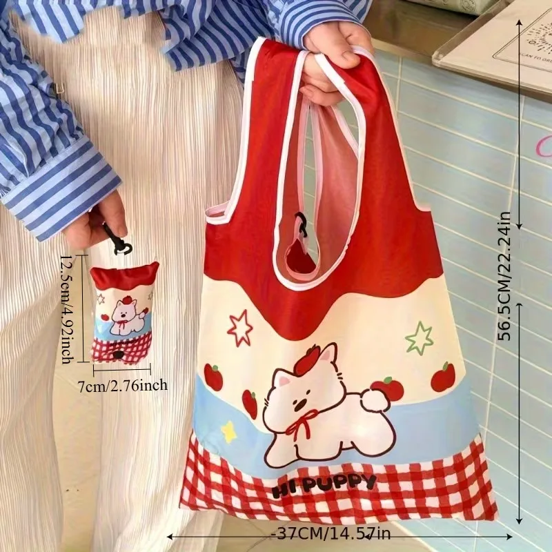 2PCS Foldable Eco-friendly Bag, Large Capacity Shopping Bag, Tote Bag, Paired with A Small Storage Bag, Suitable for Daily Use