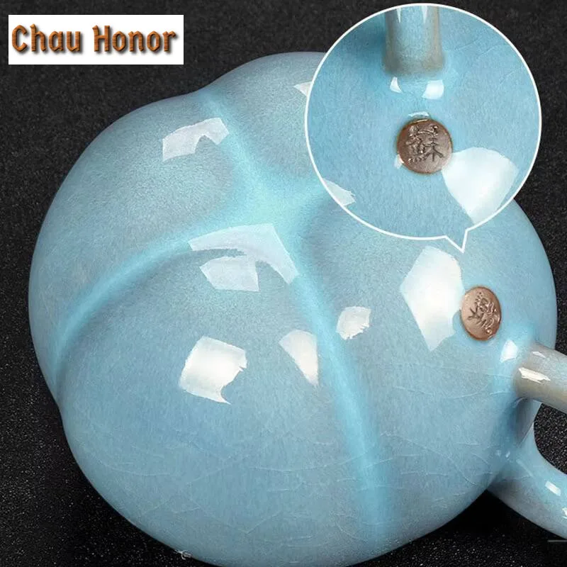200ml  High-end Kiln Change Ice Cracked Glaze Teapot Famous Handmade Tea Maker Ball Hole Filtration Kettle Kung Fu Teaset Gifts