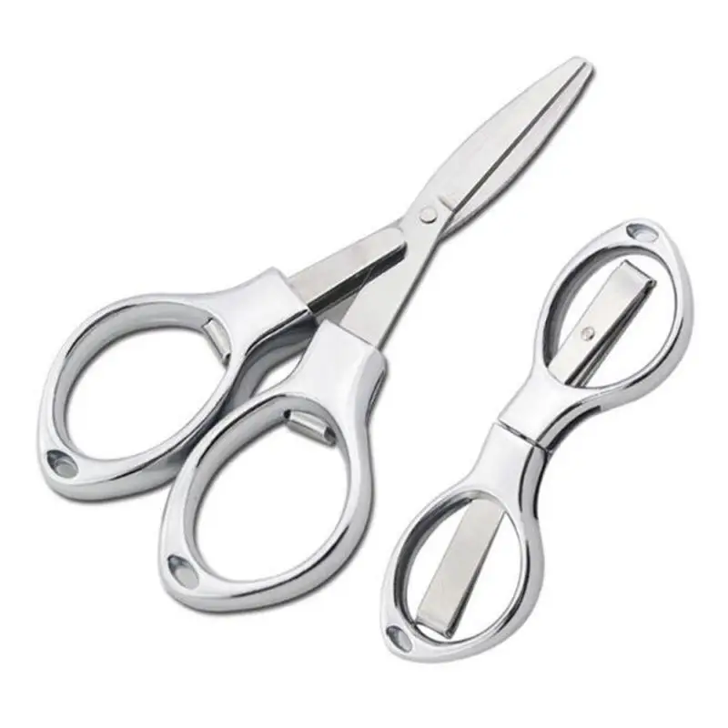 1~4PCS Stainless Steel Anti-Rust Portable Folding Scissors Glasses Shaped Mini Shear Fishing Scissor for Home and Travel Camping