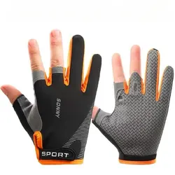 Professional Anti - Slip Fishing Gloves - Single code (Orange)