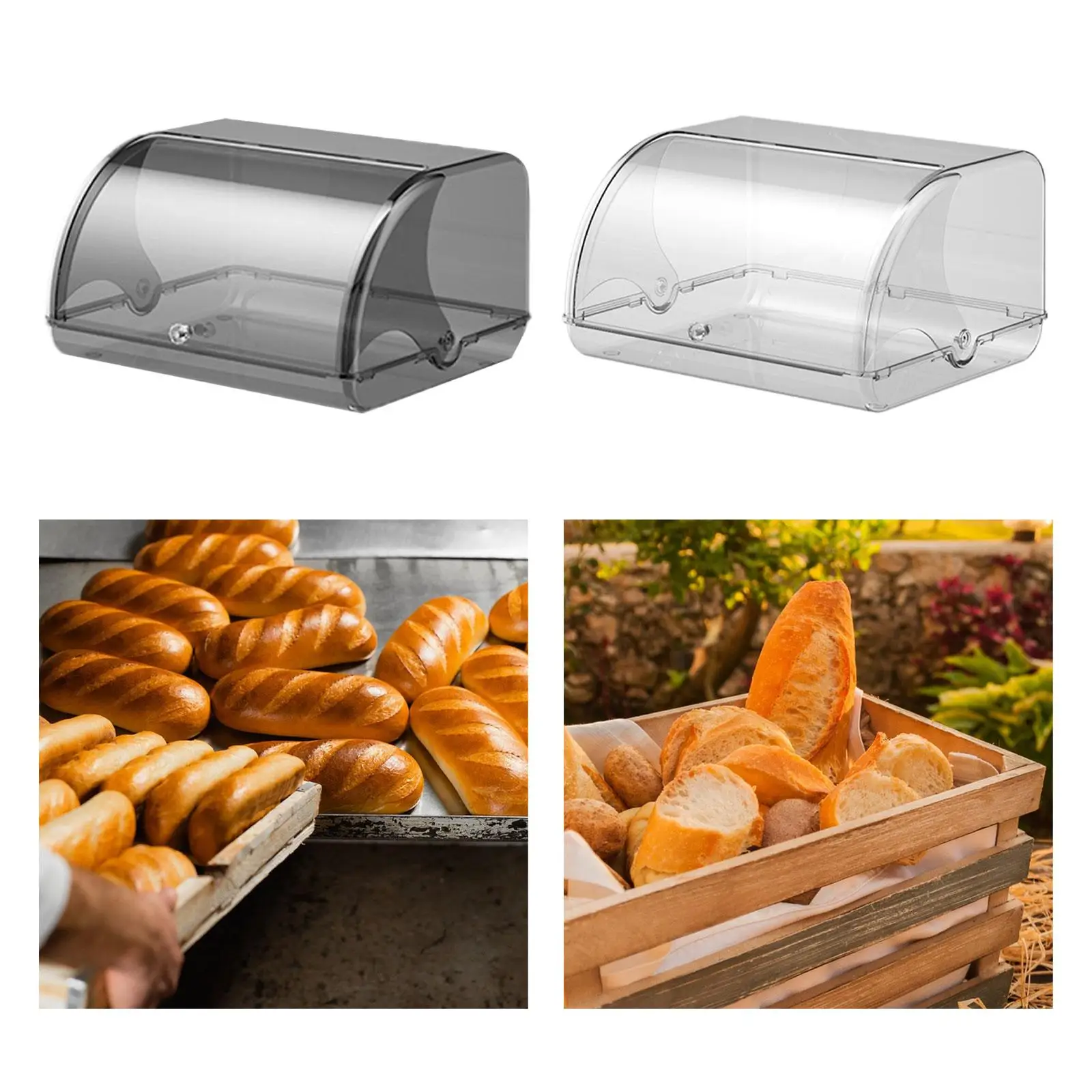 Bread Bin Holder Entrance Farmhouse Large Capacity Bakery Roll Top Bread Bin Portable Sundries Kitchen Counter Bread Storage
