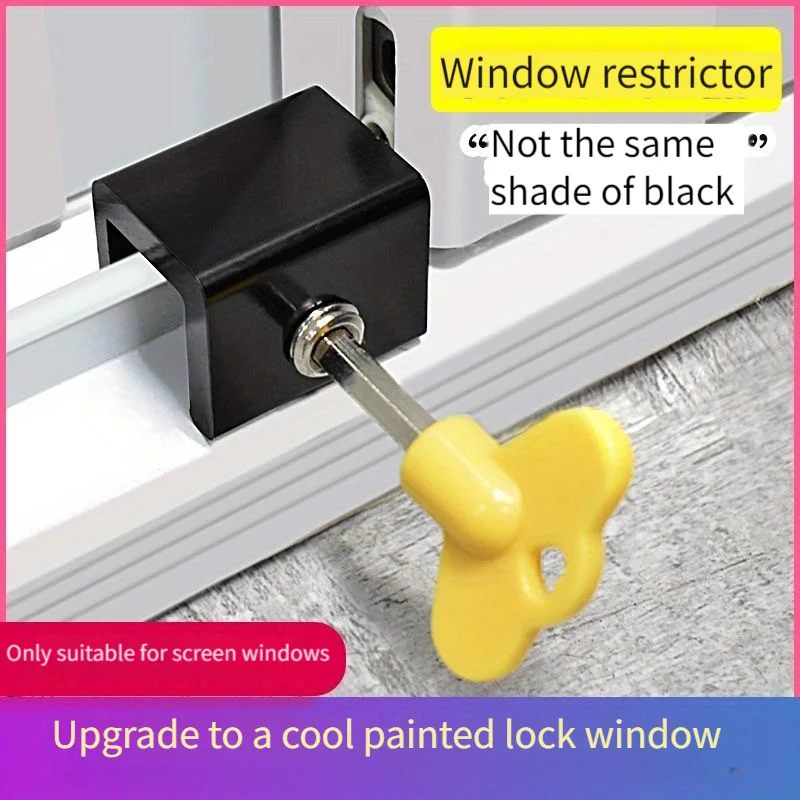 2pc Silver Window positioner Limit holding artifact Children's sliding window door latch safety lock Window slide fastener