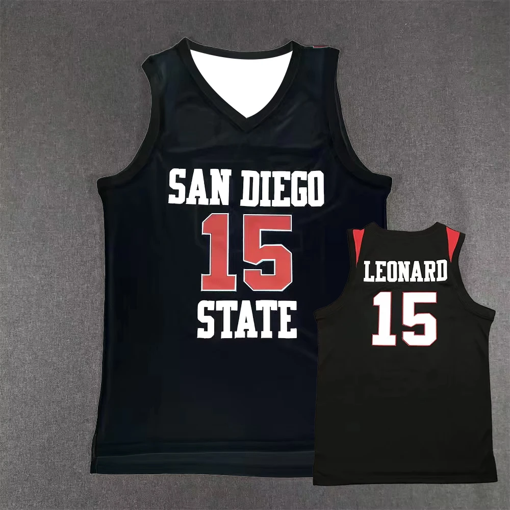 Men Basketball Jersey NCAA San Diego State University Leonard No.15