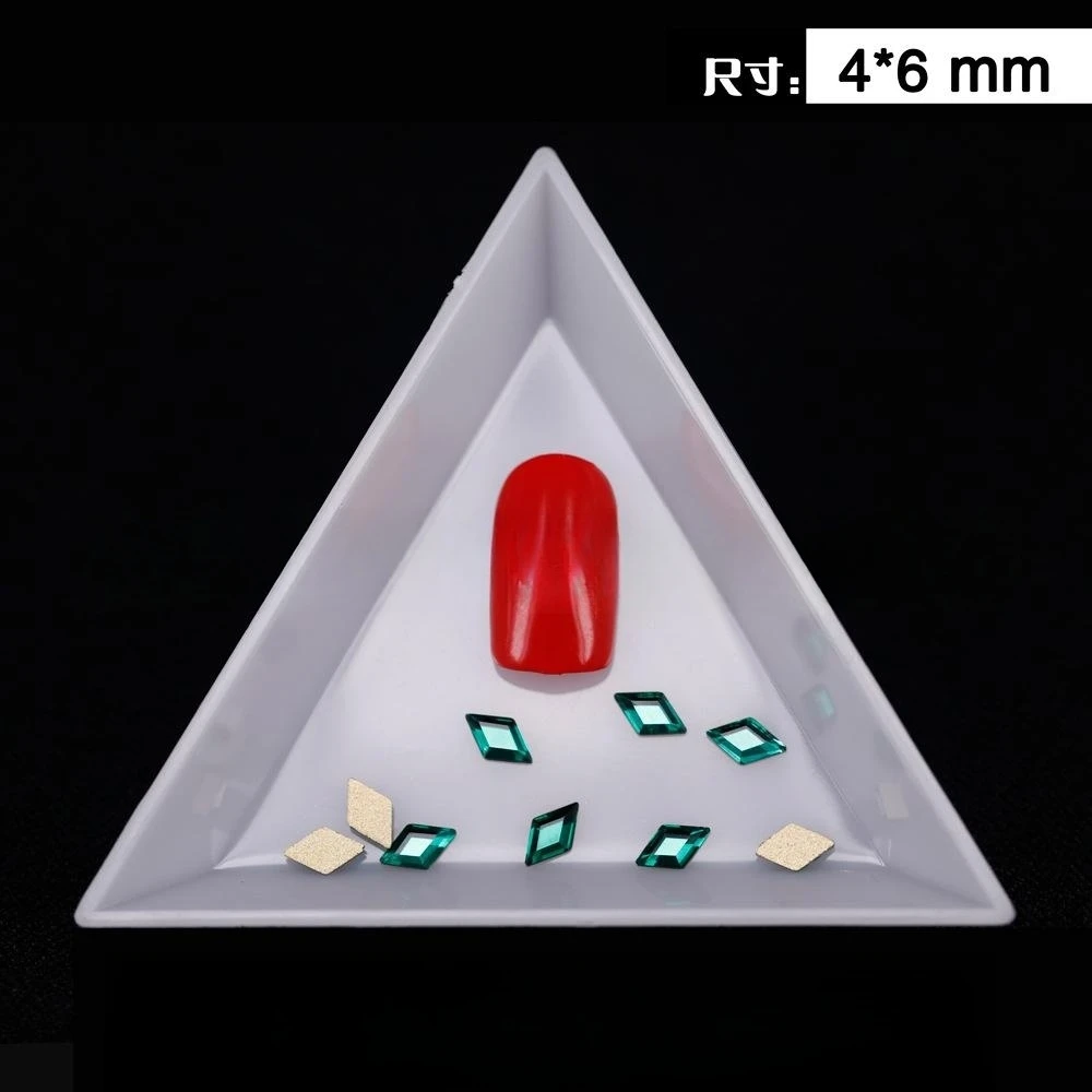500 stücke 4*6mm 18 Farben Raute Form Boutique flachen Boden Nail Art Strass Glas Kristall 3D Nagel dekoration Großhandel – Detail 10