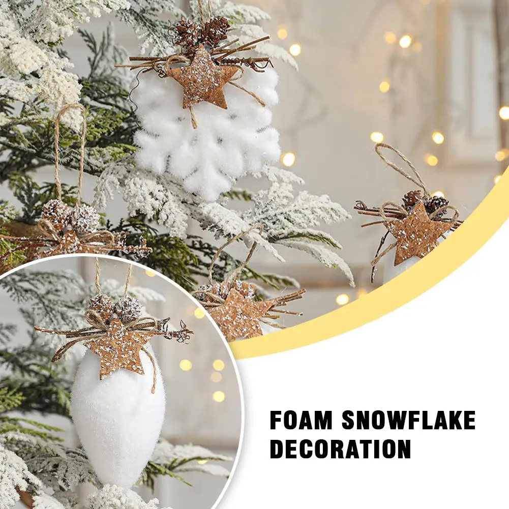 

White Christmas Ball Snowflake Water Drop Bell Christmas Tree Ornament Xmas Hanging Pendants For Home Decor New Year Gift T F3C8