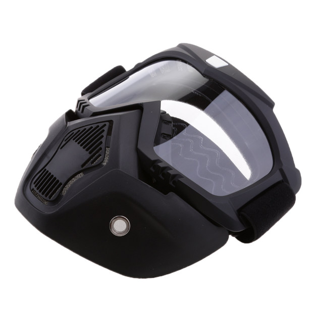 Motorcycle Riding Protector Helmet Goggles Detachable Face Mask