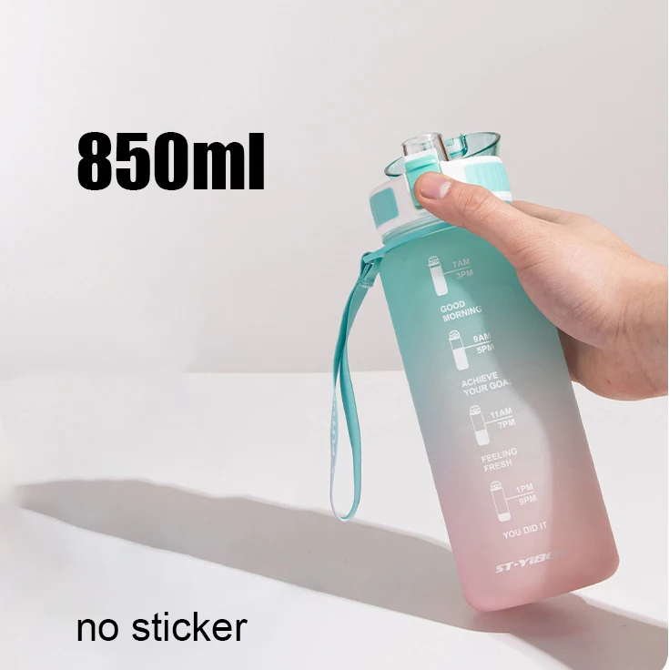 Plastic Sports Water Bottle Portable Large Capacity 1 liter Motivational Water  Bottle for Girls Children School