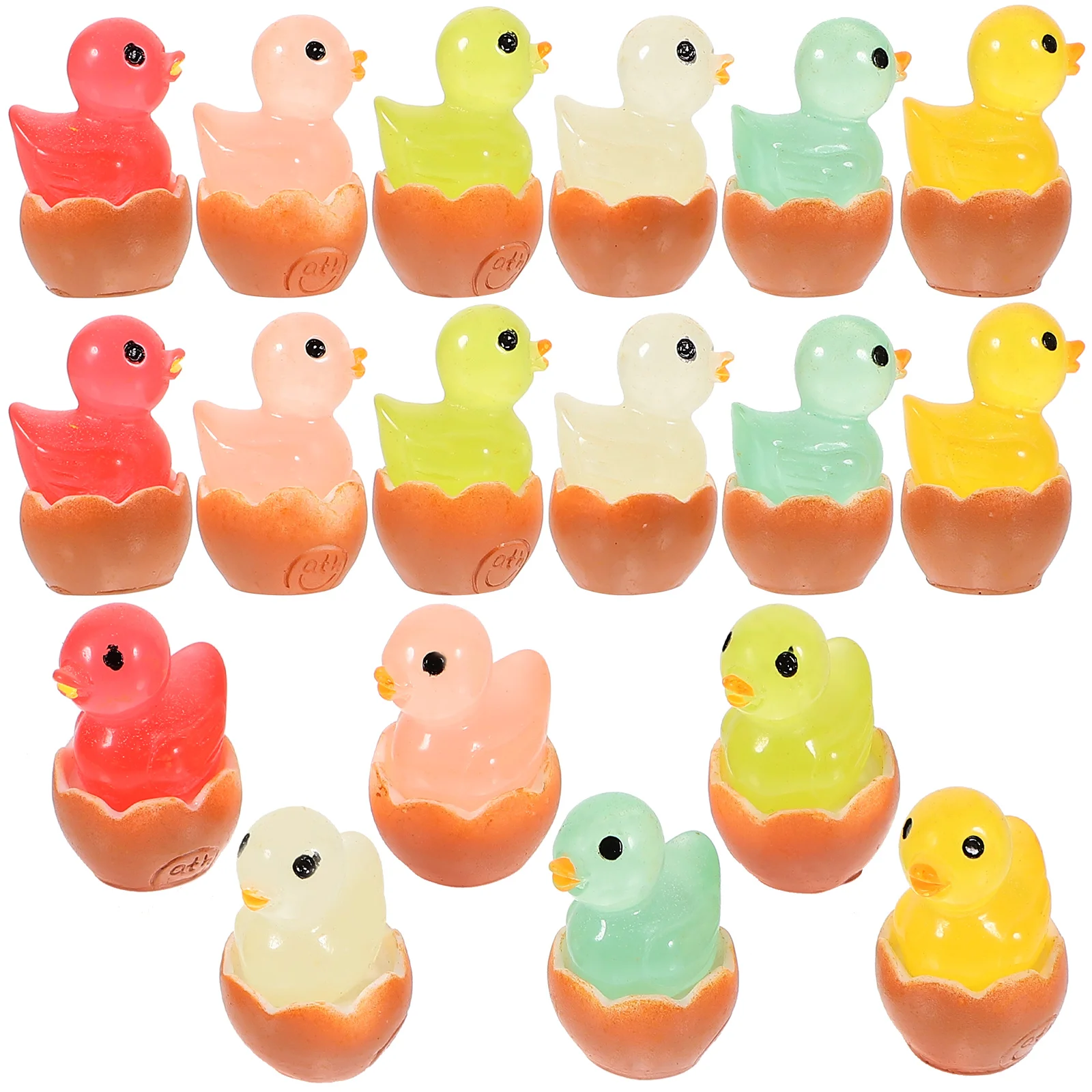 

Figurine Micro Landscape Glowing Small Miniature Statue Broken Shell Nightlight Chicken Micro Landscape Resin Decor