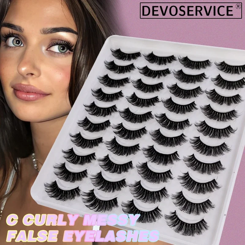 

20 Pairs Lashes 3D Natural False Eyelashes Fluffy Soft Thick Russian Strip Lashes Makeup Eyelash Extension Wholesale