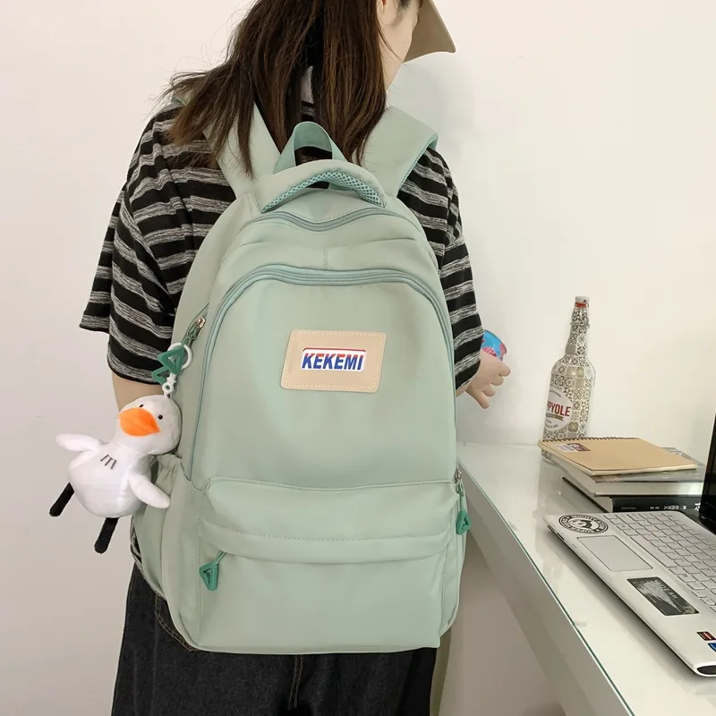 

Solid Color Girl Boy Laptop Student Backpack New Female Men Travel Book Bag Male Women Nylon College Backpack Lady School Bag
